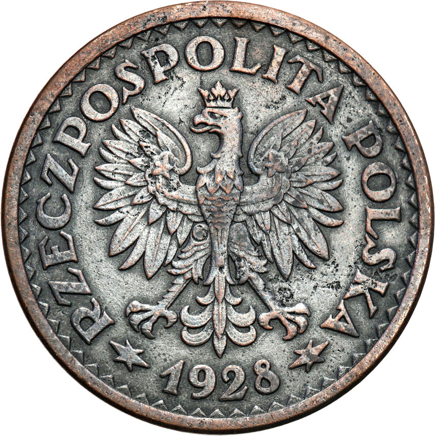 II RP. PRÓBA miedź 1 złoty 1928 - RZADKOŚĆ